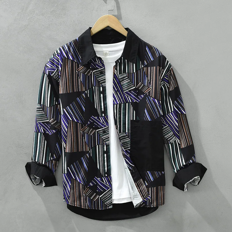 100% Cotton Comfortable Men's Casual Shirts Streetwear Striped Print Patchwork Japan Style Vintage Long Sleeve Loose Blouse Tops
100% Cotton Comfortable Men's Casual Shirts Streetwear Striped Print Patchwork Japan Style Vintage Long Sleeve Loose Blouse Tops