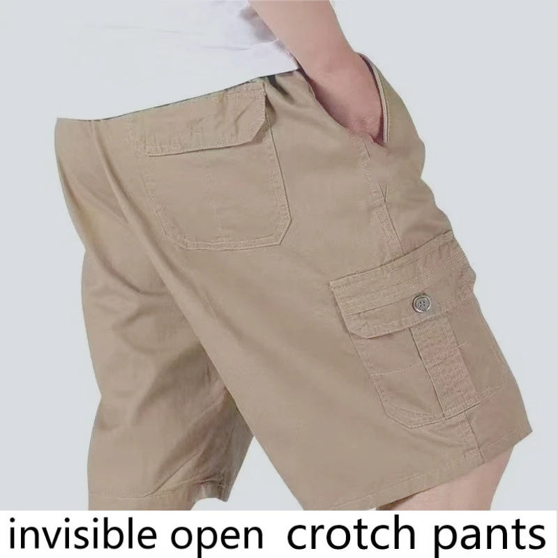 Invisible Zipper Open-crotch Pants Men's Summer Pure Cotton Thin Overalls Casual Large Size Five-point Summer Middle Pants
Invisible Zipper Open-crotch Pants Men's Summer Pure Cotton Thin Overalls Casual Large Size Five-point Summer Middle Pants
