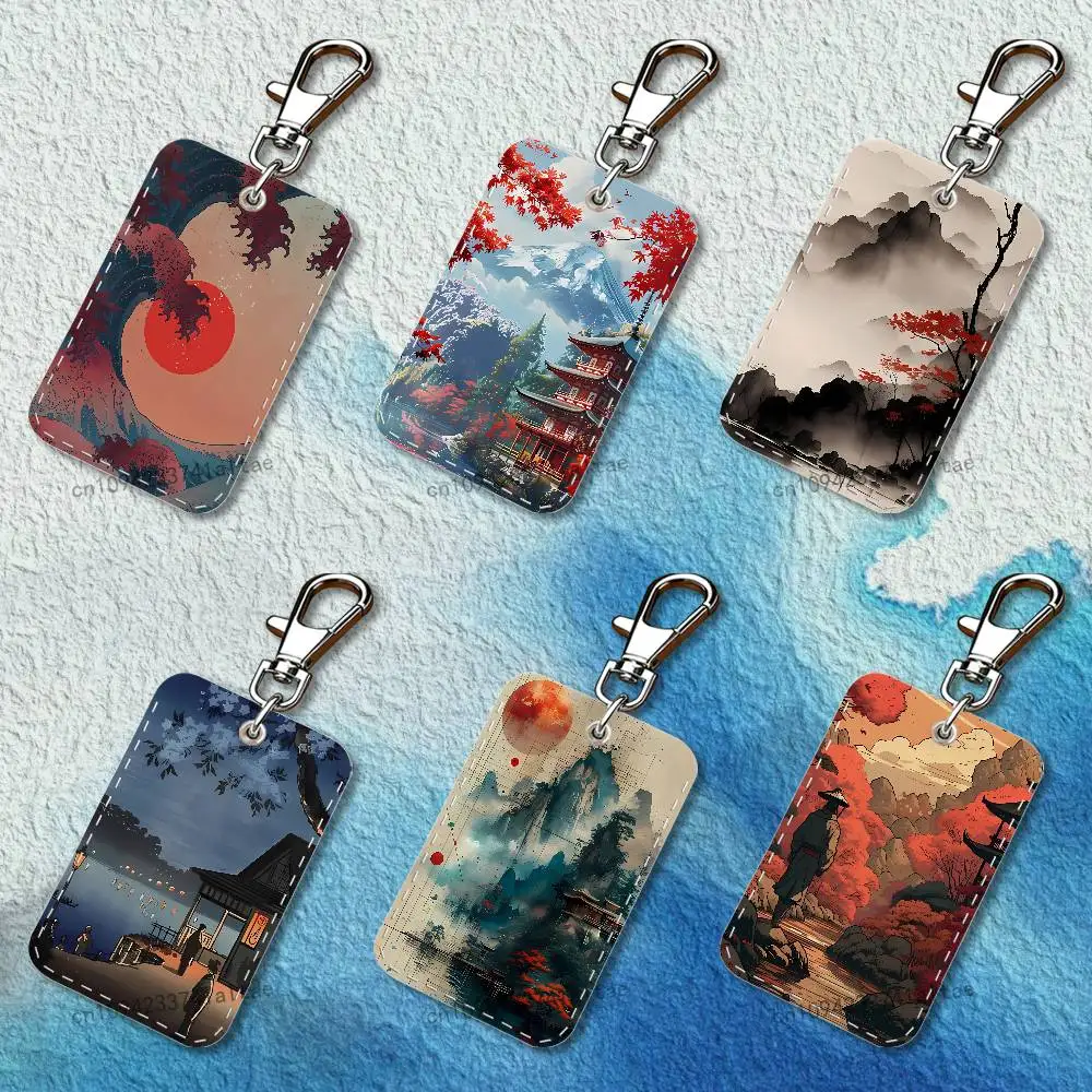 Japanese Style Painting Art Rectangle Card Case Leather Card Holder Keychain Key Ring Transportation Card Case
Japanese Style Painting Art Rectangle Card Case Leather Card Holder Keychain Key Ring Transportation Card Case