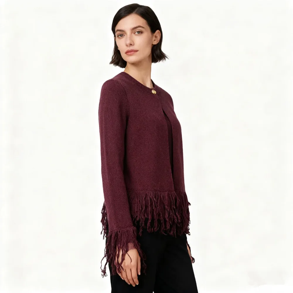 Autumn Women's Cardigans Coat Fashion Knitted Tassel Vintage O-Neck Long Sleeves Cardigan Female Elegant Chic Tops Outfits
Autumn Women's Cardigans Coat Fashion Knitted Tassel Vintage O-Neck Long Sleeves Cardigan Female Elegant Chic Tops Outfits