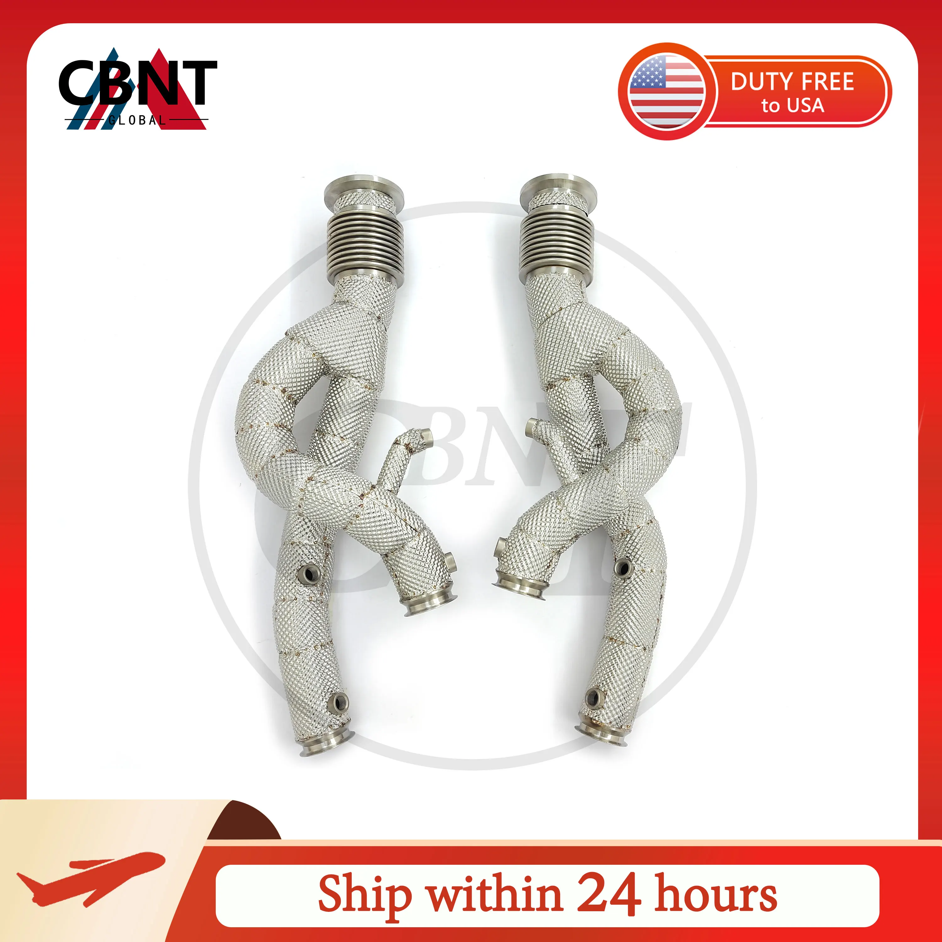 CBNT Stock Available High Flow Downpipe for Lamborghini Revuelto V12 6.2L Stainless Steel Exhuast Systems with Heat Shield
CBNT Stock Available High Flow Downpipe for Lamborghini Revuelto V12 6.2L Stainless Steel Exhuast Systems with Heat Shield