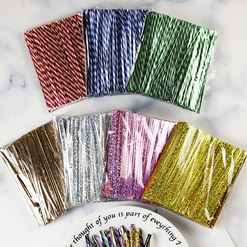 500Pcs 10cm Laser Wire Metallic Twist Ties DIY Baking Packaging Lollipop Dessert Candy Sealing Gift Bag Decor
500Pcs 10cm Laser Wire Metallic Twist Ties DIY Baking Packaging Lollipop Dessert Candy Sealing Gift Bag Decor