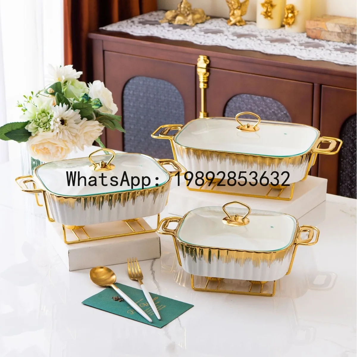 Rectangular golden ceramic pot baking dish tableware light fire heating hotel dry soup pot casserole creative pot holder
Rectangular golden ceramic pot baking dish tableware light fire heating hotel dry soup pot casserole creative pot holder