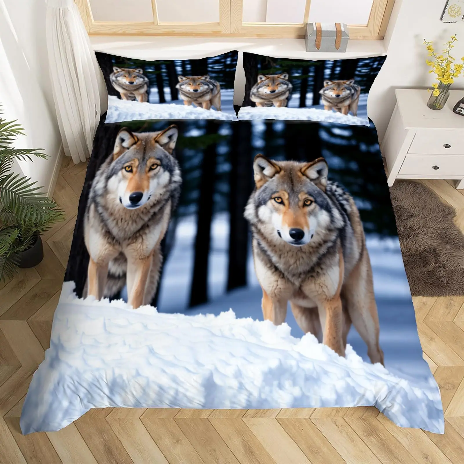 Wolf Duvet Cover Twin Queen 2/3pcs Wild Animal Wolves Bedding Set for Boys Girls Teens Microfiber Snow Mountain Comforter Cover
Wolf Duvet Cover Twin Queen 2/3pcs Wild Animal Wolves Bedding Set for Boys Girls Teens Microfiber Snow Mountain Comforter Cover