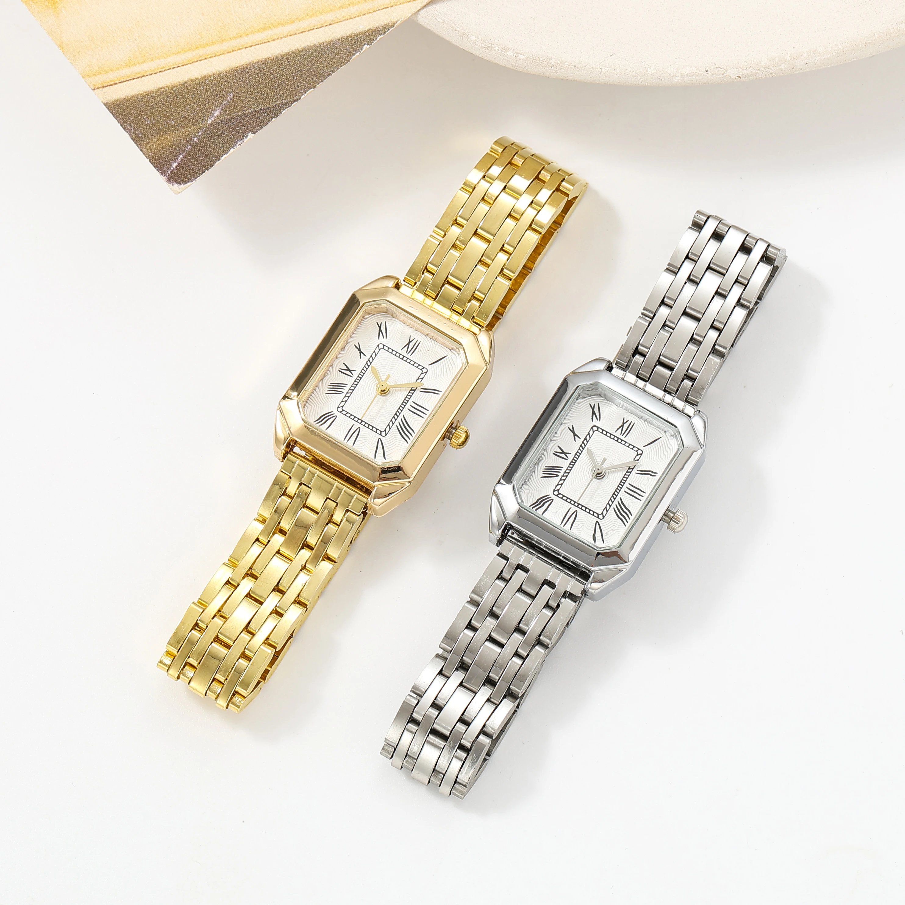 Women's Elegant, Fashionable, Simple Roman Numeral Dial Rectangular Niche Steel Band Quartz Watch Cross-Border
Women's Elegant, Fashionable, Simple Roman Numeral Dial Rectangular Niche Steel Band Quartz Watch Cross-Border