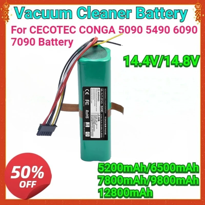 For CECOTEC CONGA 5090 5490 6090 7090 Robot Vacuum Cleaner 18650 Battery pack Accessories 12800mAh Battery
For CECOTEC CONGA 5090 5490 6090 7090 Robot Vacuum Cleaner 18650 Battery pack Accessories 12800mAh Battery
