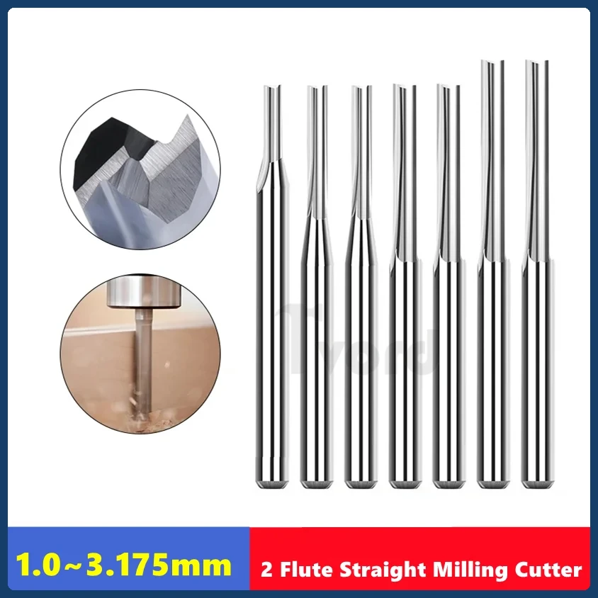 10pcs Carbide End Mill 3.175mm (1/8) Shank 2 Flute Straight Slot Milling Cutter MDF Plastic Wood Cutter CNC Machine Router Bit
10pcs Carbide End Mill 3.175mm (1/8) Shank 2 Flute Straight Slot Milling Cutter MDF Plastic Wood Cutter CNC Machine Router Bit