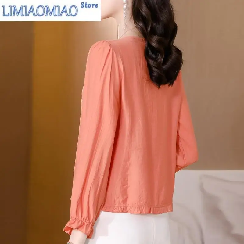 Осенняя модная однобортная блузка, женская новая высококачественная короткая плиссированная повседневная рубашка с длинным рукавом и воротником «Питер Пэн»
Осенняя модная однобортная блузка, женская новая высококачественная короткая плиссированная повседневная рубашка с длинным рукавом и воротником «Питер Пэн»