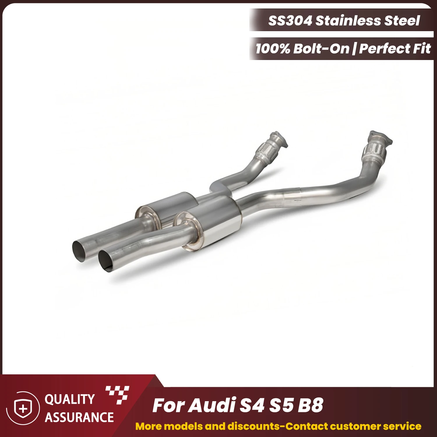 ECCF Sports Resonant tube With Resonators For Audi S4 S5 B8 Aggressive Exhaust Sound High Flow Performance Upgrade
ECCF Sports Resonant tube With Resonators For Audi S4 S5 B8 Aggressive Exhaust Sound High Flow Performance Upgrade