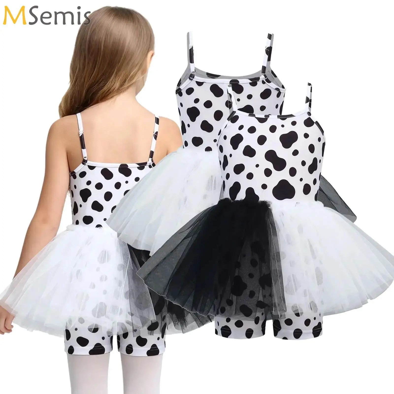 Kids Girls Ballet Dance Skating Gymnastics Leotard Sleeveless Ruffle Mesh Overlay Jumpsuit Dress Dalmatian Spotted Dog Costume
Kids Girls Ballet Dance Skating Gymnastics Leotard Sleeveless Ruffle Mesh Overlay Jumpsuit Dress Dalmatian Spotted Dog Costume