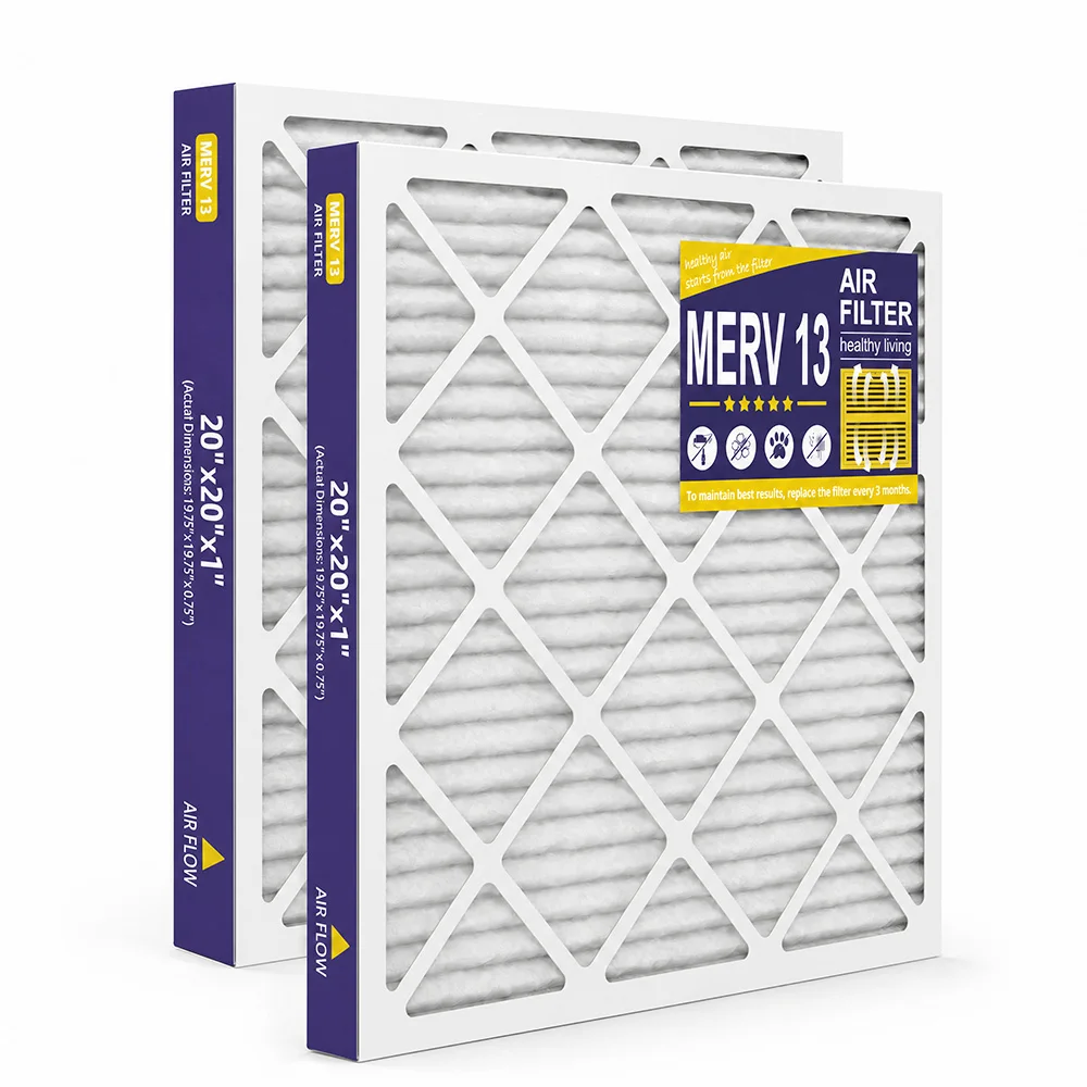 20x20x1 AC Furnace Filter MERV 13, Allergy Relief, 3-Month Pleated Air Filter, 2-Pack (Actual 19.75x19.75x0.75)
20x20x1 AC Furnace Filter MERV 13, Allergy Relief, 3-Month Pleated Air Filter, 2-Pack (Actual 19.75x19.75x0.75)