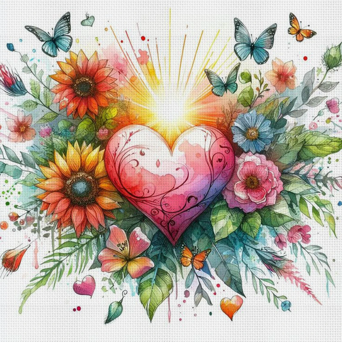 Heart & Sunflower Cross Stitch Kit DIY 11CT Embroidery Home Wall Decor Gift Handmade Material Frameless Semi-Finished 36×36cm
Heart & Sunflower Cross Stitch Kit DIY 11CT Embroidery Home Wall Decor Gift Handmade Material Frameless Semi-Finished 36×36cm
