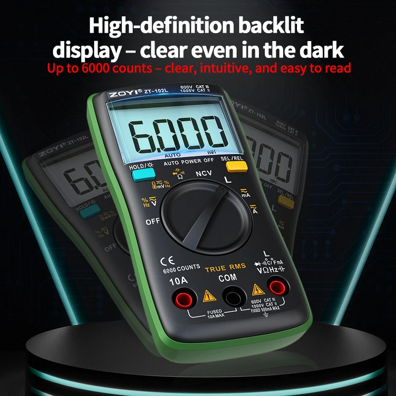 102L Automatic Range Inductance Multimeter Compact High Precision Burn-Proof Multimeter