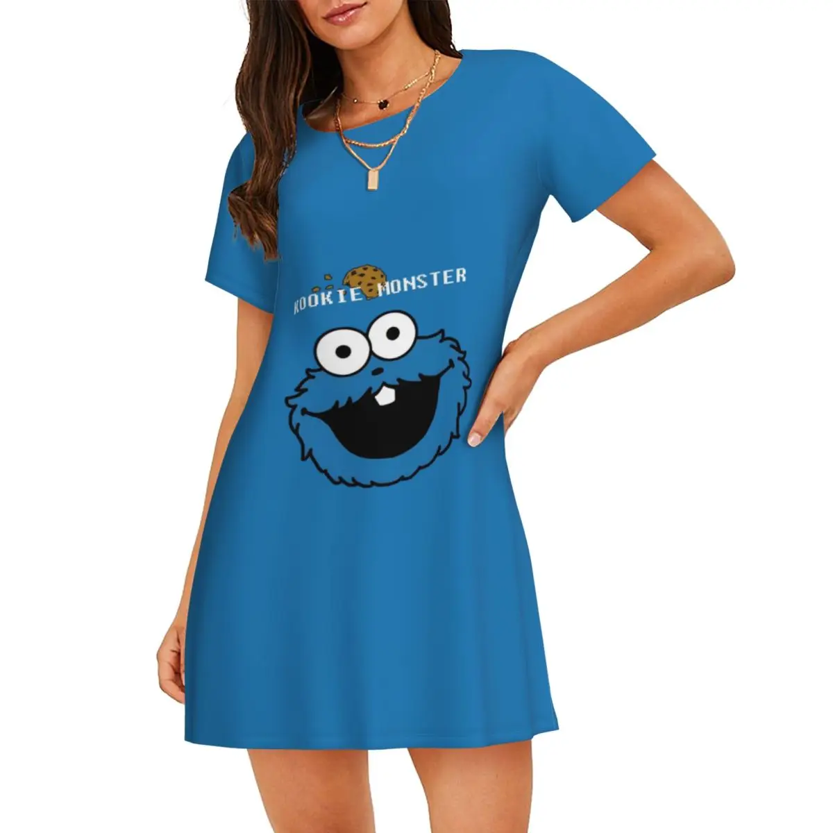 Женская ночная рубашка Cookie Monster на заказ, одежда для сна с короткими рукавами, развивающие детские ночные рубашки для телевидения, женские пижамы
Женская ночная рубашка Cookie Monster на заказ, одежда для сна с короткими рукавами, развивающие детские ночные рубашки для телевидения, женские пижамы