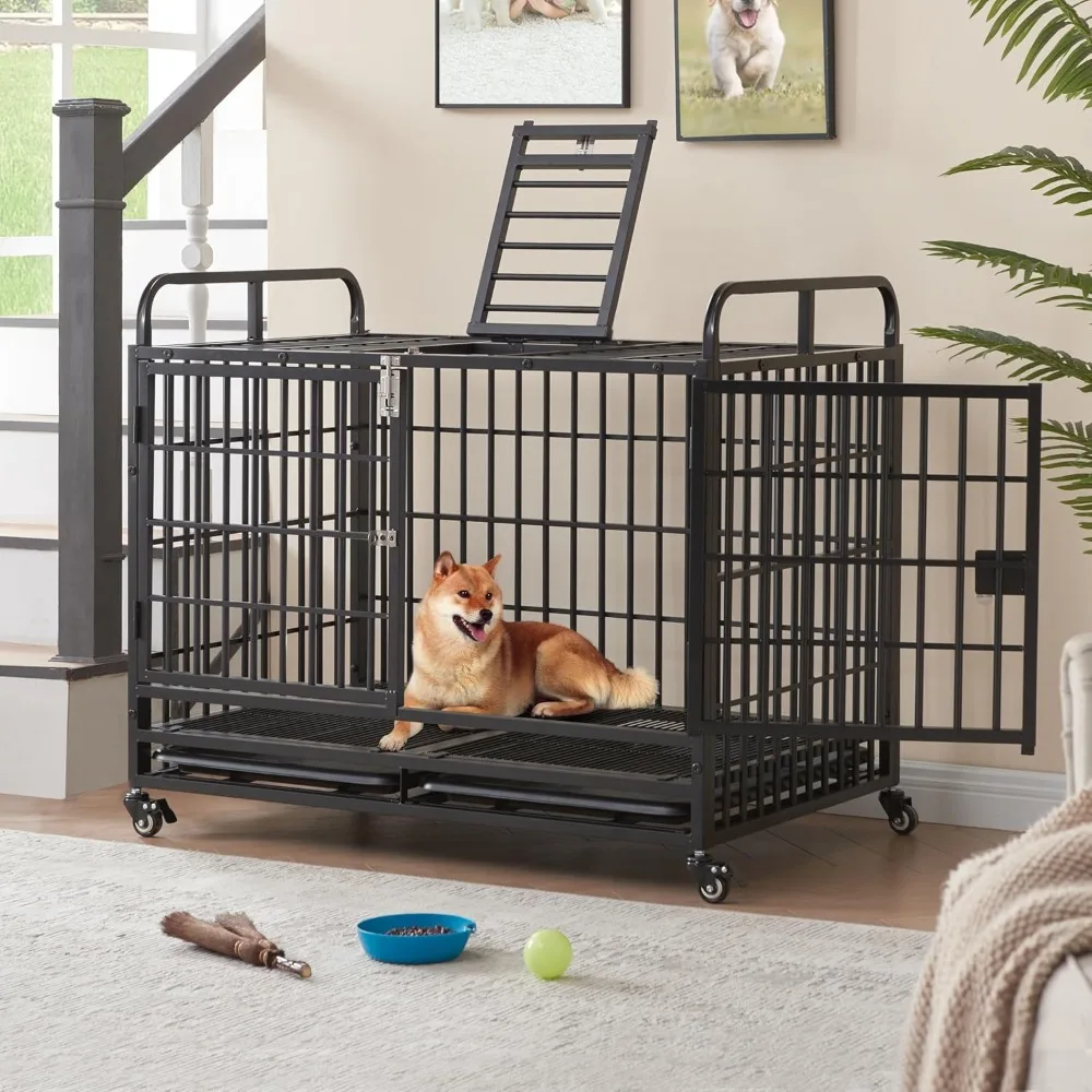 Lauren&Harold 42 Inch Heavy Duty Dog Crate for Medium/Small Dogs, Metal Dog Kennel Indoor with Top Door&Feed Door, Easy-to-Clean
Lauren&Harold 42 Inch Heavy Duty Dog Crate for Medium/Small Dogs, Metal Dog Kennel Indoor with Top Door&Feed Door, Easy-to-Clean