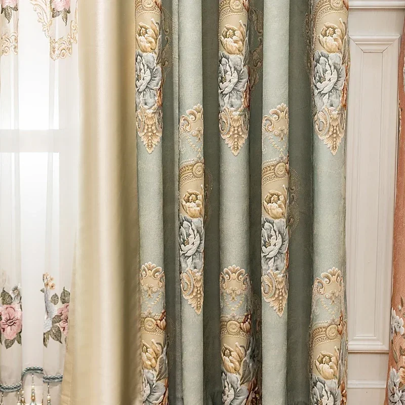 European Style Villa Blue Retro Relief Jacquard Curtains For Living Room Bedroom French Window Customized Villa Finished Product
European Style Villa Blue Retro Relief Jacquard Curtains For Living Room Bedroom French Window Customized Villa Finished Product