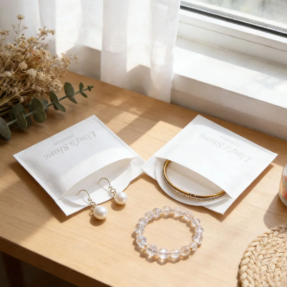 100pcs Personalized Microfiber Jewelry Velvet Gift Pouch Envelope Bag for Necklace Ring Newborn Wedding Favors Present Packaging
100pcs Personalized Microfiber Jewelry Velvet Gift Pouch Envelope Bag for Necklace Ring Newborn Wedding Favors Present Packaging