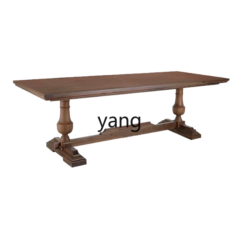 LH black walnut dining table household all solid wood workbench log meeting table
LH black walnut dining table household all solid wood workbench log meeting table