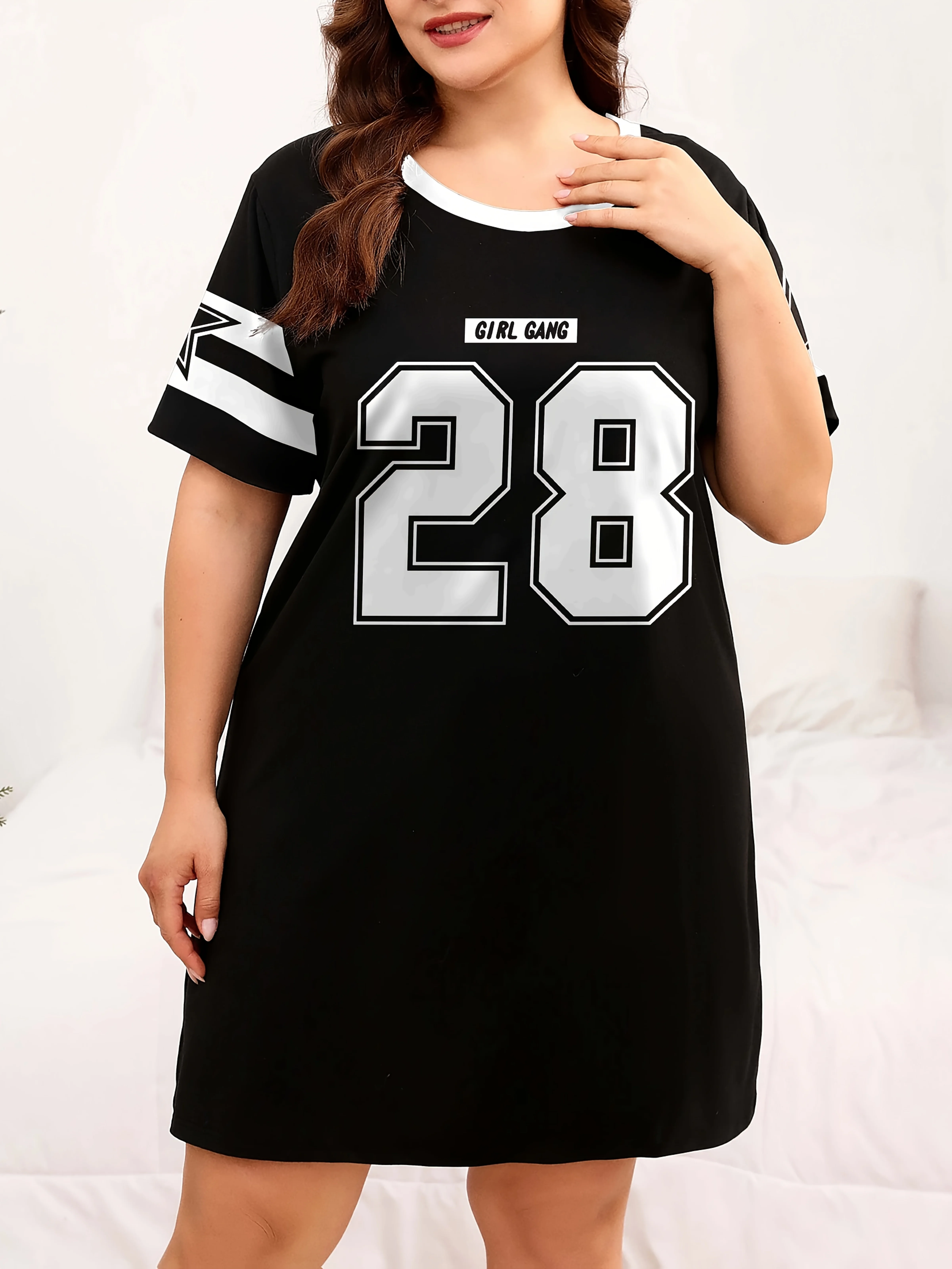 Women's 3D Printed Round Neck Knee-length Short-sleeved Nightgown Size 28, Comfortable Home Wear for All Seasons
Women's 3D Printed Round Neck Knee-length Short-sleeved Nightgown Size 28, Comfortable Home Wear for All Seasons