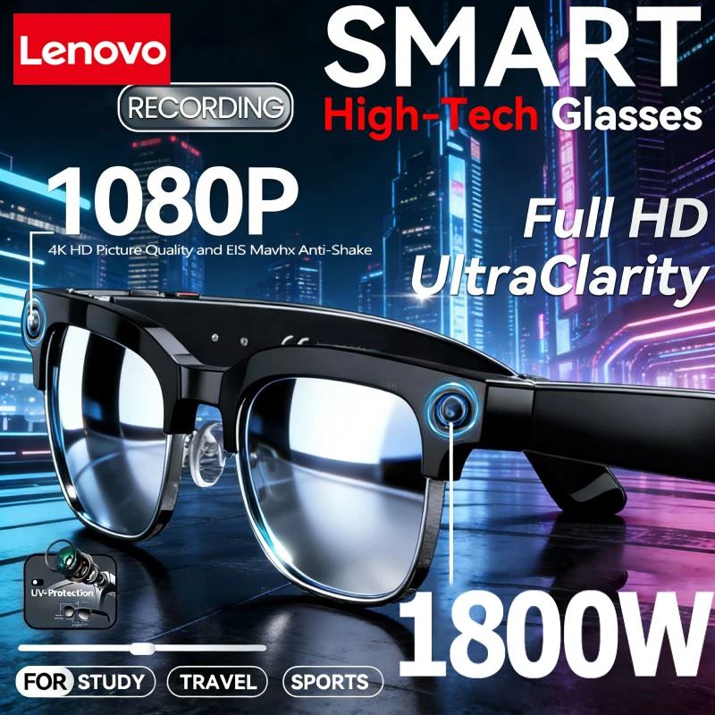 Lenovo Smart car Glasses 8K Professional HD Video Record Camera ChatGPT Bluetooth Call Language Translation Music Sunglasses Men
Lenovo Smart car Glasses 8K Professional HD Video Record Camera ChatGPT Bluetooth Call Language Translation Music Sunglasses Men