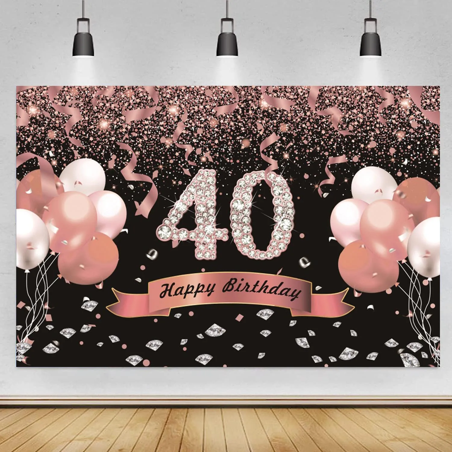 Rose Gold 40th Backdrop Adult Men Women 40 Years Old Birthday Party Custom Photography Background Photo Booth Studio Props
Rose Gold 40th Backdrop Adult Men Women 40 Years Old Birthday Party Custom Photography Background Photo Booth Studio Props