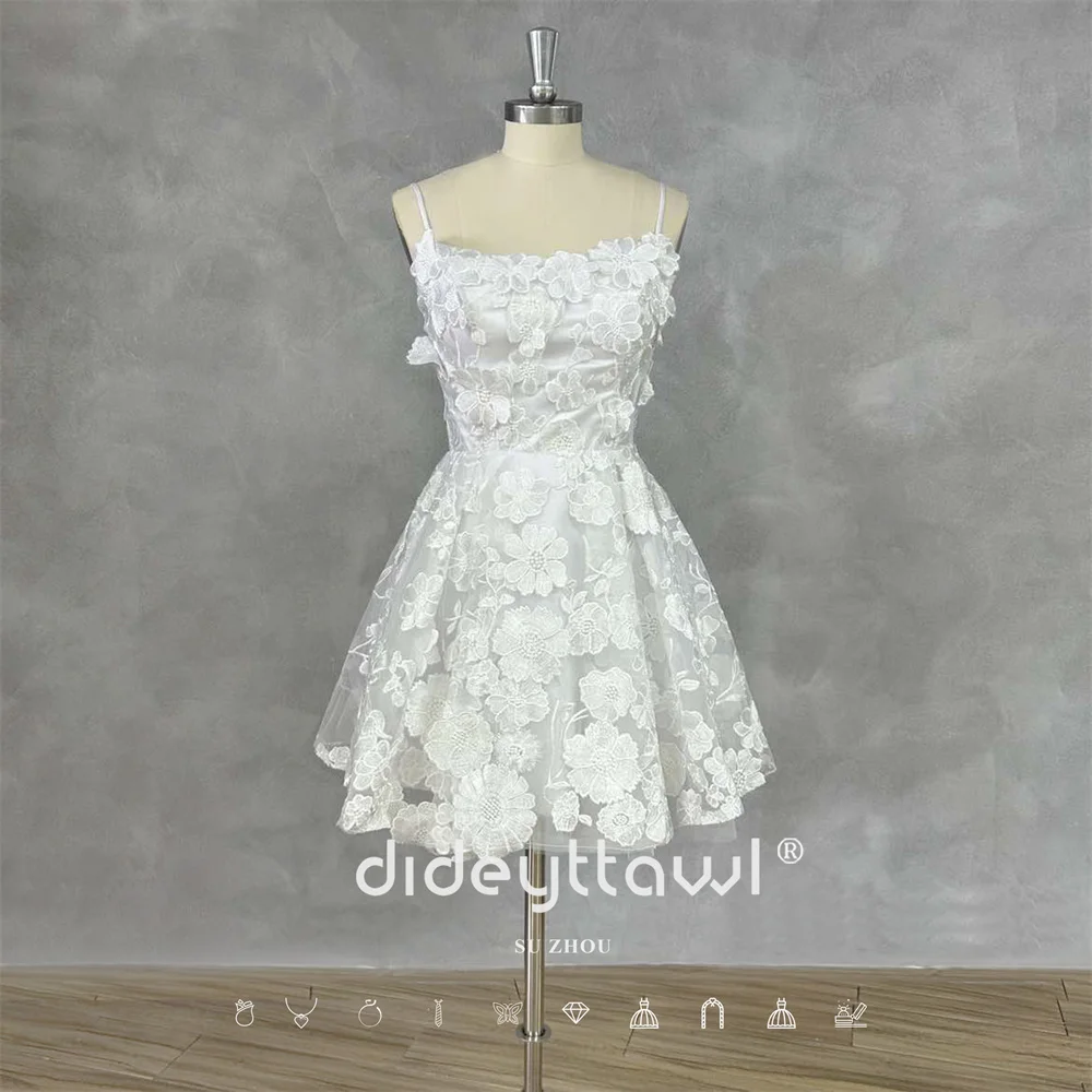 DIDEYTTAWL Real Picture Customized Spaghetti Strap 3D Floral Appliques Tulle Short Length Lace Up Back Party Evening Dress Prom
DIDEYTTAWL Real Picture Customized Spaghetti Strap 3D Floral Appliques Tulle Short Length Lace Up Back Party Evening Dress Prom