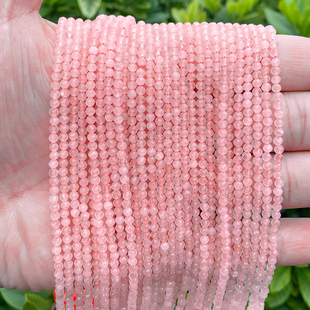 Small Natural Rose Quartz Faceted Stone Beads 2 3 4MM Round Pink Crystal Loose Spacer DIY Bead For Jewelry Making Necklace 26cm
Small Natural Rose Quartz Faceted Stone Beads 2 3 4MM Round Pink Crystal Loose Spacer DIY Bead For Jewelry Making Necklace 26cm