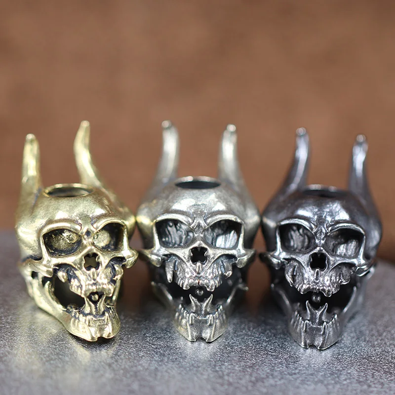 Gothic Devil Satan Skull Head Brass Knife Beads DIY EDC Paracord Handmade Accessories Punk Men Outdoor Tools Lanyard Pendants
Gothic Devil Satan Skull Head Brass Knife Beads DIY EDC Paracord Handmade Accessories Punk Men Outdoor Tools Lanyard Pendants