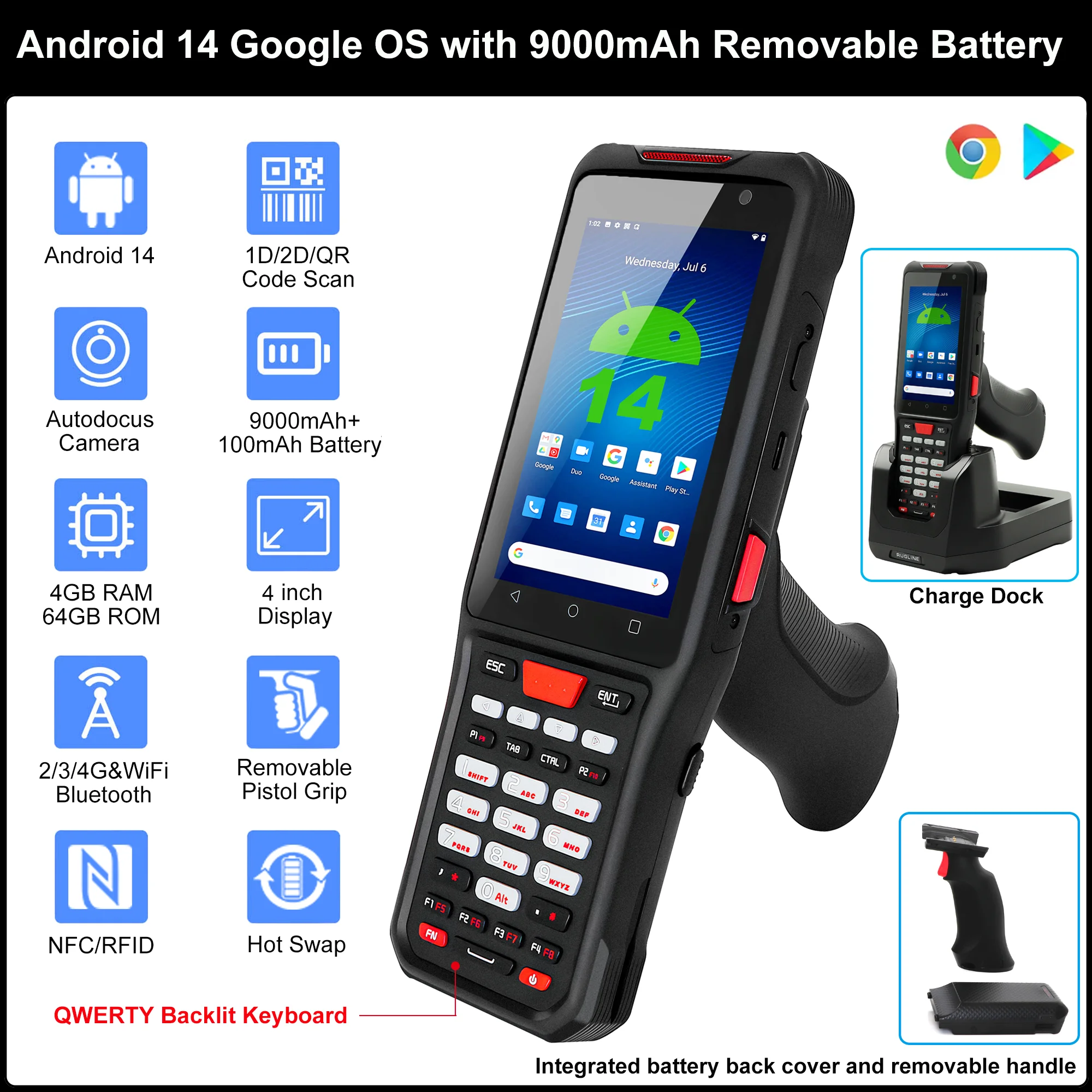 Android 14 Barcode Scanner Zebra SE5500 Long Distance reader Cold Chain Rugged Handheld PDA with 4G LTE GPS WIFI Rugged IP68
Android 14 Barcode Scanner Zebra SE5500 Long Distance reader Cold Chain Rugged Handheld PDA with 4G LTE GPS WIFI Rugged IP68