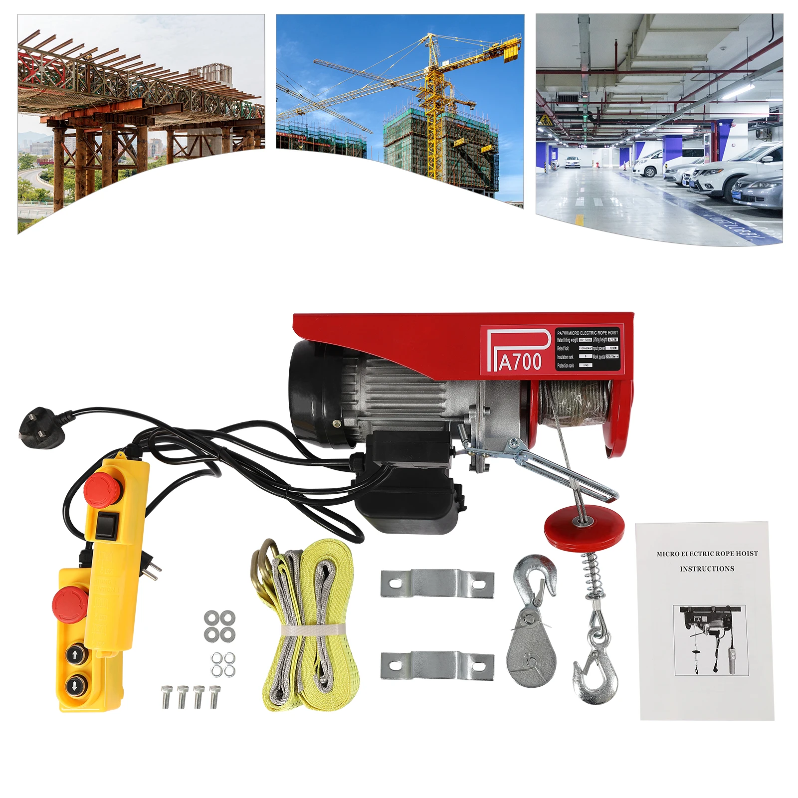 9.5*4*8.6in Remote Control & Single/Double Slings Electric Winch Carbon Steel Red Electric Winch for Factories Docks Warehouses
9.5*4*8.6in Remote Control & Single/Double Slings Electric Winch Carbon Steel Red Electric Winch for Factories Docks Warehouses