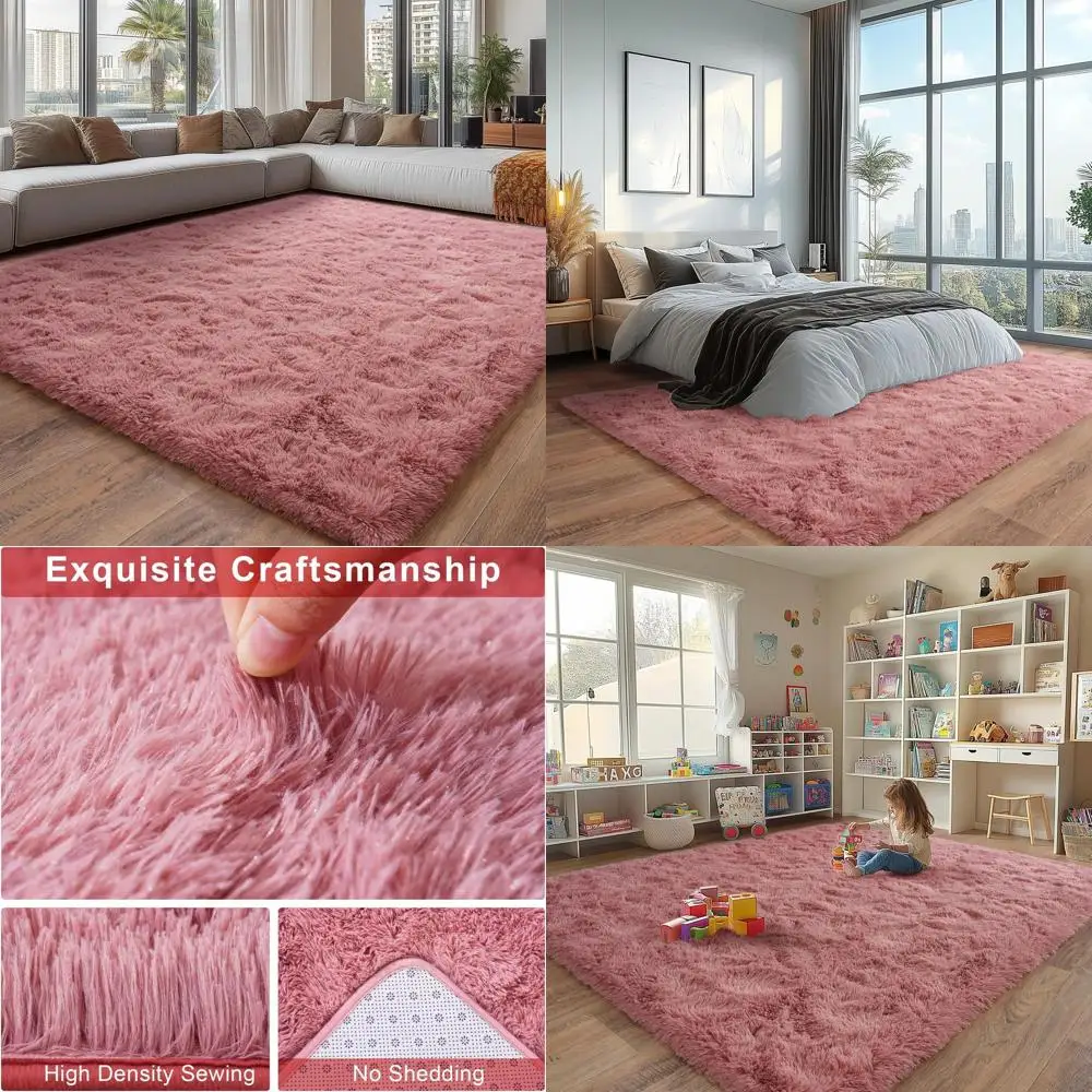 Luxurious Plush Shag Rug, 8x10 Feet - Soft Fluffy Carpet for Living Room and Bedroom, Modern Home Decor, Blush Pink
Luxurious Plush Shag Rug, 8x10 Feet - Soft Fluffy Carpet for Living Room and Bedroom, Modern Home Decor, Blush Pink