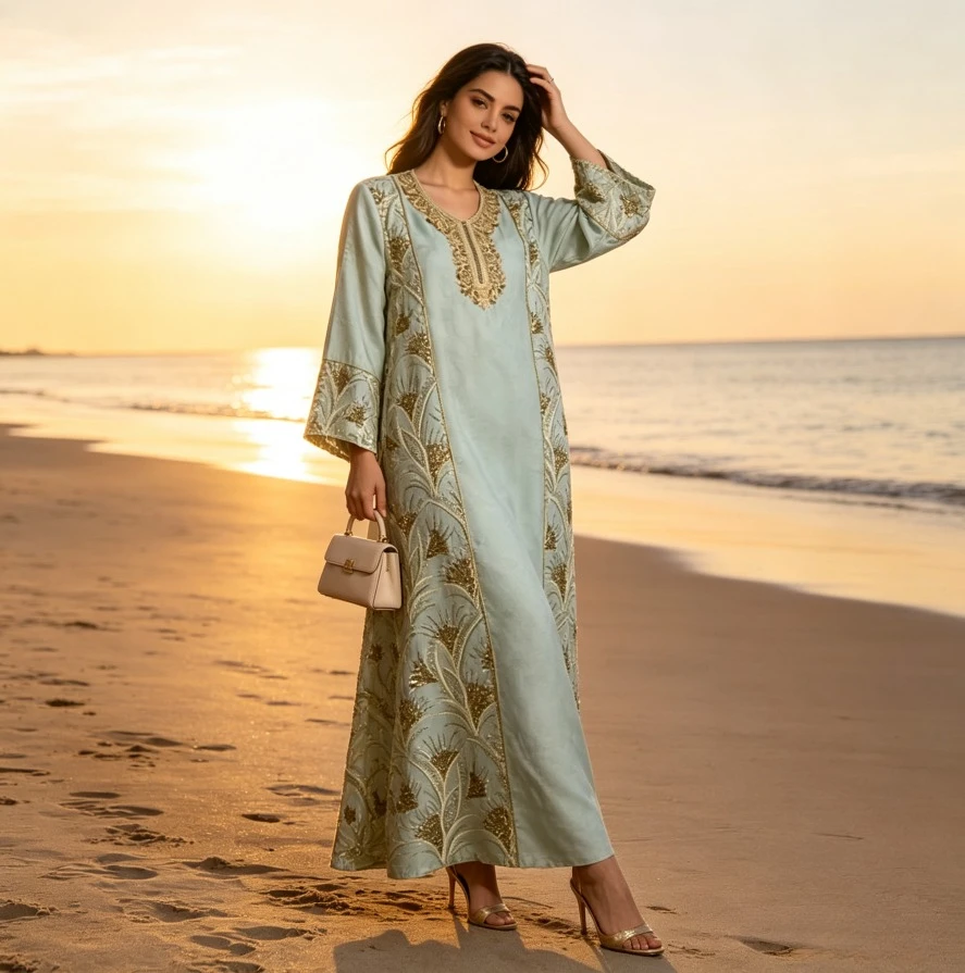 Dress Women Eid Muslim Abaya Sequins Embroidery Party Dresses Ramadan Dubai Kaftan Islam Morocco Vestidos Jalabiya Long Robe
Dress Women Eid Muslim Abaya Sequins Embroidery Party Dresses Ramadan Dubai Kaftan Islam Morocco Vestidos Jalabiya Long Robe