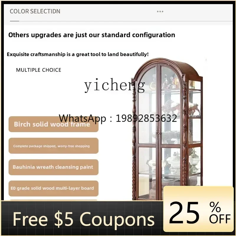 W3-3 solid wood wine cabinet simple retro arched home living room partition wall glass display cabinet
W3-3 solid wood wine cabinet simple retro arched home living room partition wall glass display cabinet