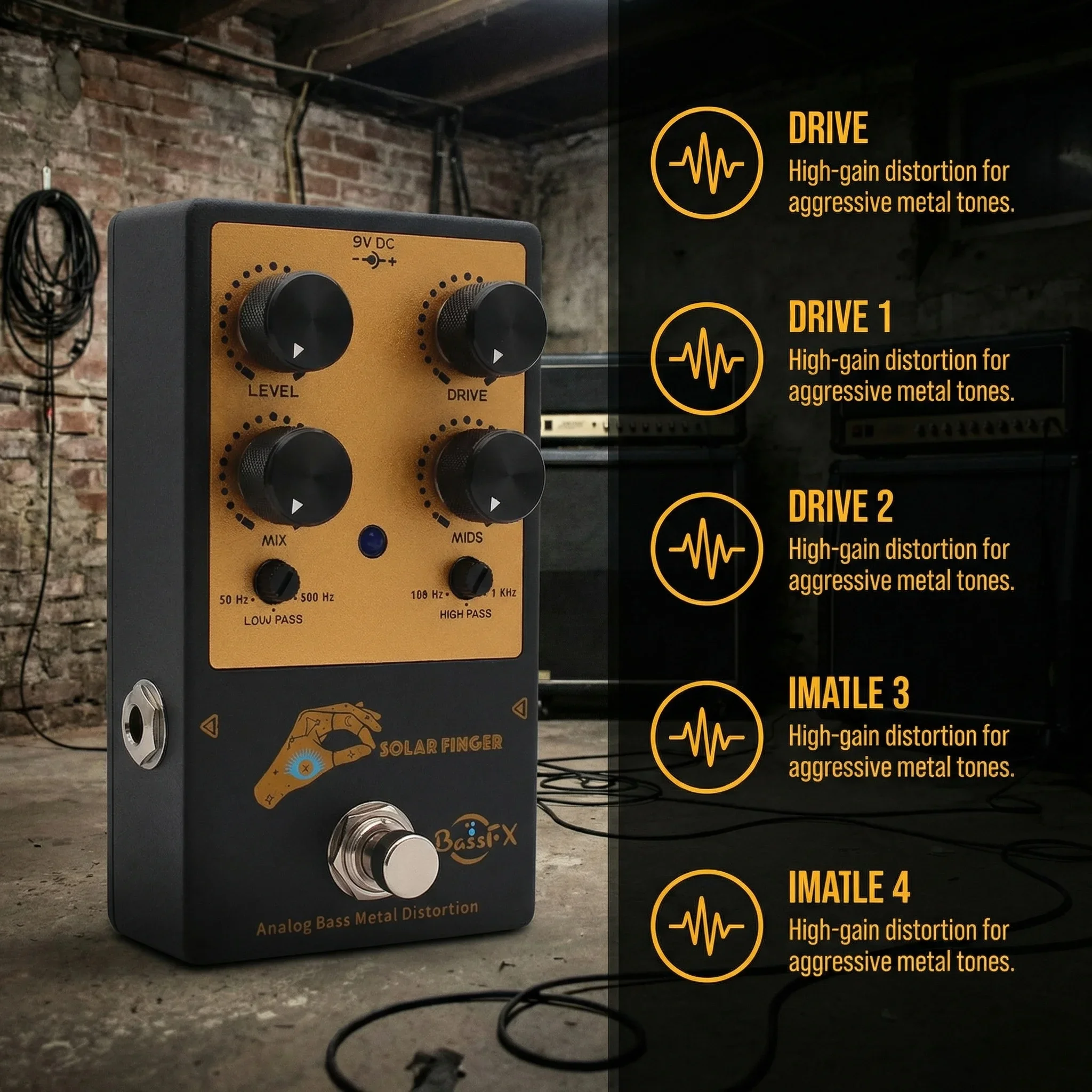 Педаль эффектов Fanmuzk Solar Finger Analog Bass Distortion с контролем низких и высоких частот для басистов в стиле хэви-метал
Педаль эффектов Fanmuzk Solar Finger Analog Bass Distortion с контролем низких и высоких частот для басистов в стиле хэви-метал