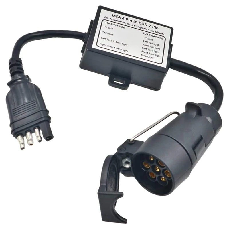 4X US To Europe Trailer Light Converter 4 Way Flat Socket (American Vehicle) To 7 Way Round Socket (European Trailer)
4X US To Europe Trailer Light Converter 4 Way Flat Socket (American Vehicle) To 7 Way Round Socket (European Trailer)