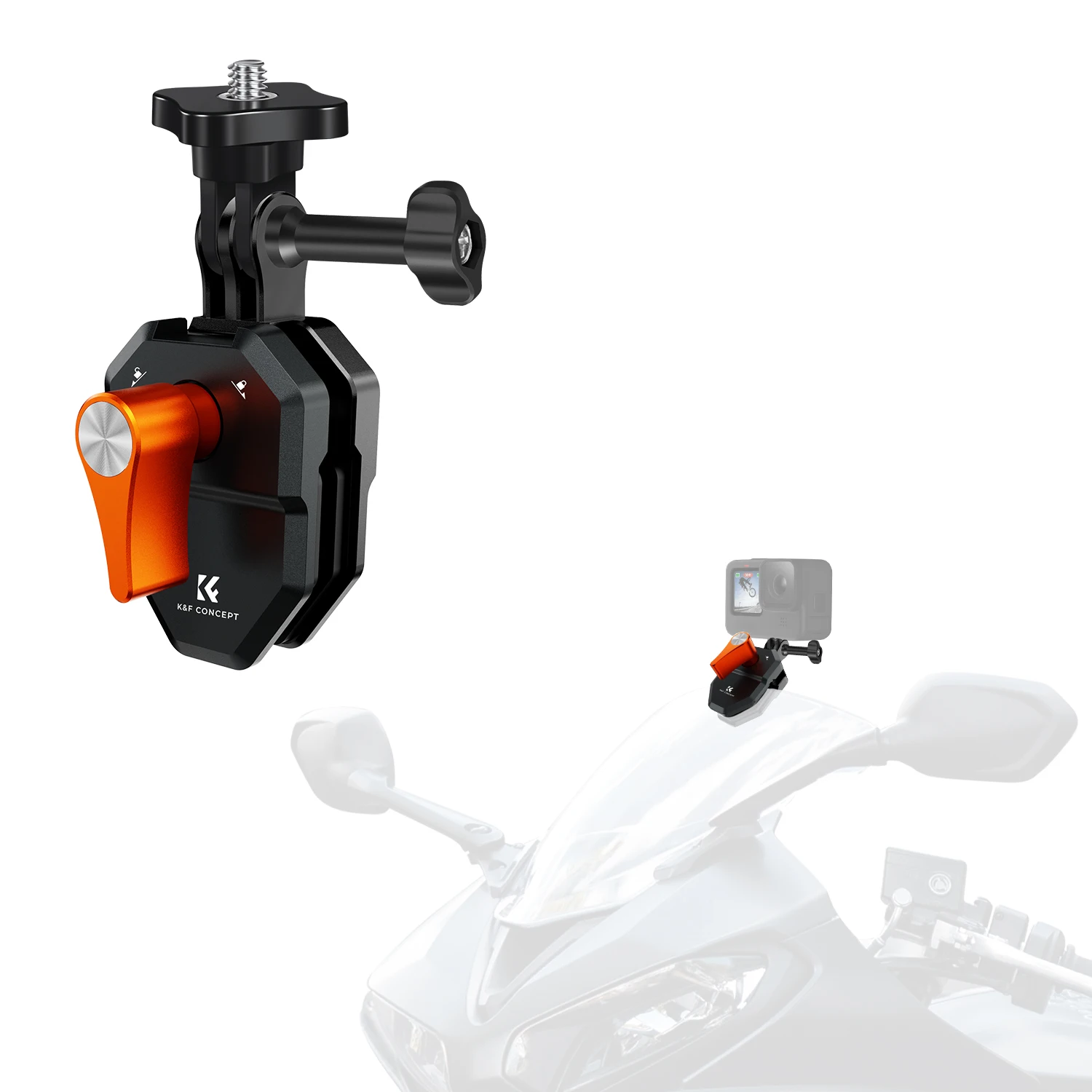 K&F CONCEPT Motorcycle Windshield Clip Mount for GoPro Hero 13/12/11/10/9 Black, Aluminum Alloy Camera Clamp with 1/4" Adapter
K&F CONCEPT Motorcycle Windshield Clip Mount for GoPro Hero 13/12/11/10/9 Black, Aluminum Alloy Camera Clamp with 1/4" Adapter