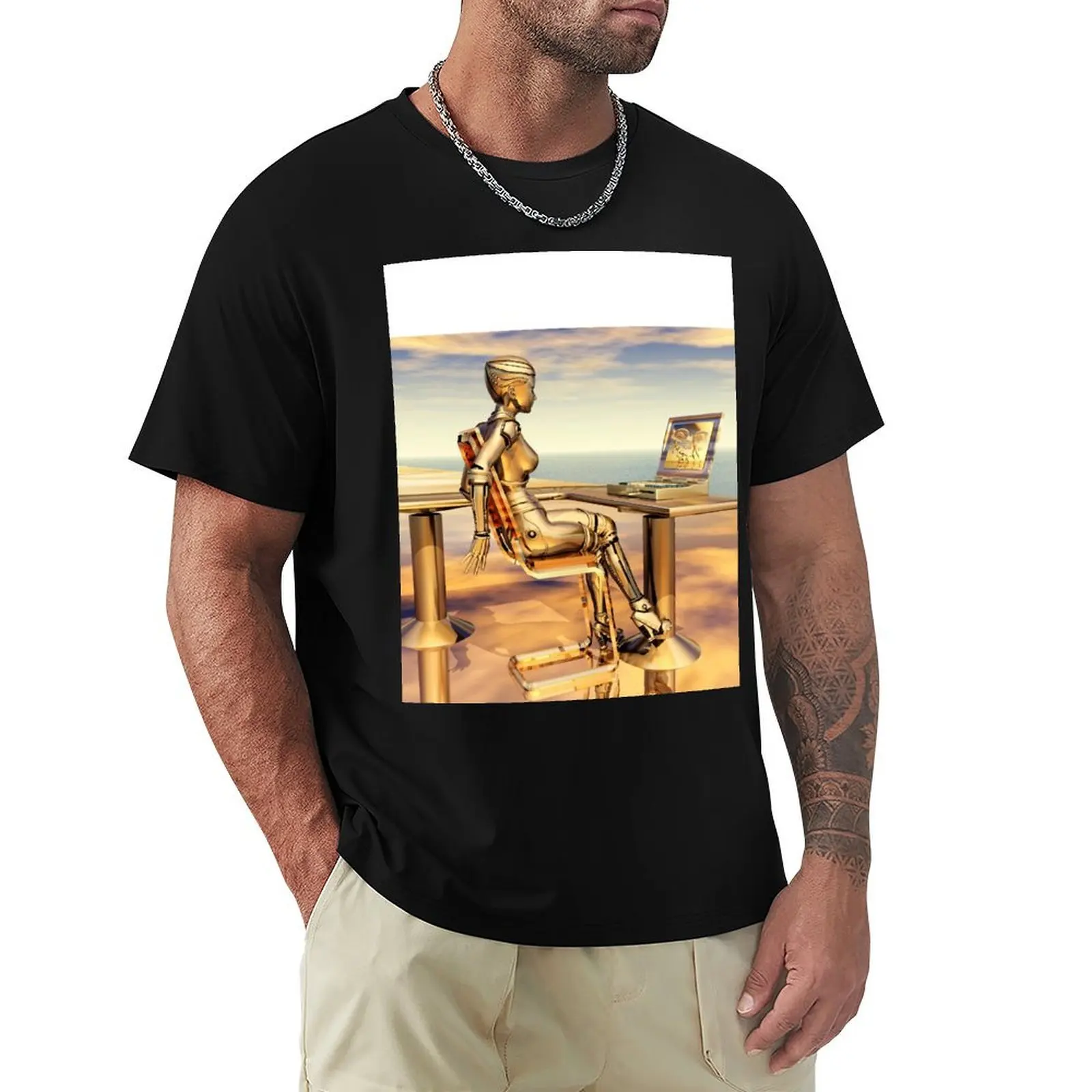 Female robot with a laptop T-Shirt essential t shirt gifts for boyfriend Men's t shirts
Female robot with a laptop T-Shirt essential t shirt gifts for boyfriend Men's t shirts