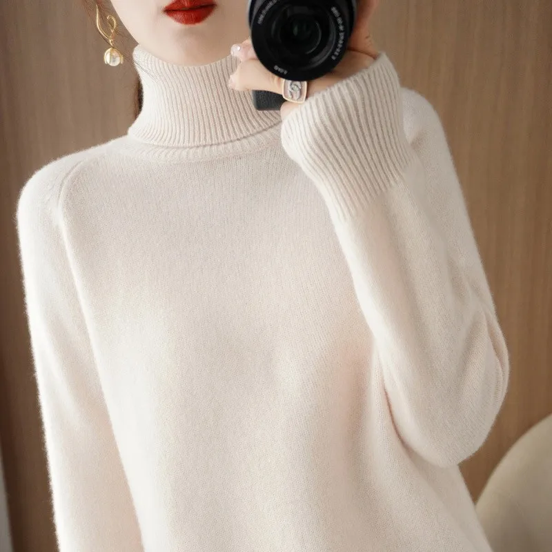 High Neck Sweater Women, Autumn New Loose Thickened Wool Sweater, Knitted Pullover, Long Sleeve Versatile Base Shirt
High Neck Sweater Women, Autumn New Loose Thickened Wool Sweater, Knitted Pullover, Long Sleeve Versatile Base Shirt