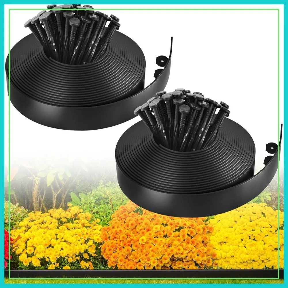 100FT 2in Plastic Garden Edging Border with 150 Stakes, Flexible Lawn Border for Yard & Flower Bed
100FT 2in Plastic Garden Edging Border with 150 Stakes, Flexible Lawn Border for Yard & Flower Bed