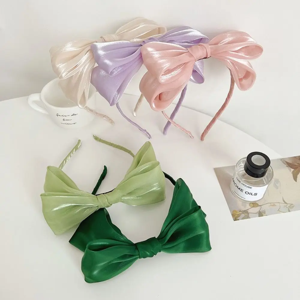 Girls Sweet Headress Headwear Hair Accessories Korean Style Hairband Bow Hair Hoop Bright Silk Hairband Women Headband
Girls Sweet Headress Headwear Hair Accessories Korean Style Hairband Bow Hair Hoop Bright Silk Hairband Women Headband