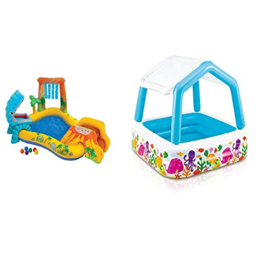 8' x 6.25' x 43 Dinosaur Play Center with 5' x 48 Swimming Pool in Blue and Green Durable Plastic Fun Water Play and Climbing F
8' x 6.25' x 43 Dinosaur Play Center with 5' x 48 Swimming Pool in Blue and Green Durable Plastic Fun Water Play and Climbing F