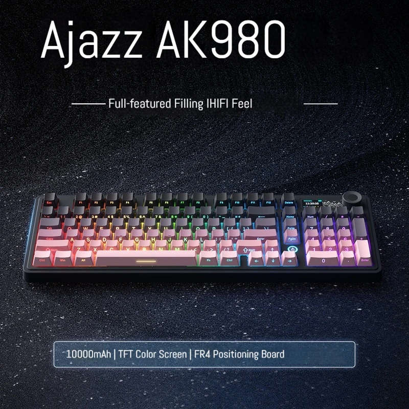 Hot Ajazz Ak820 Pro Gaming Mechanical Keyboard Bluetooth 5.1/Wireless/Wired C Custom Keyboard With Heat Exchange Sealed Button
Hot Ajazz Ak820 Pro Gaming Mechanical Keyboard Bluetooth 5.1/Wireless/Wired C Custom Keyboard With Heat Exchange Sealed Button