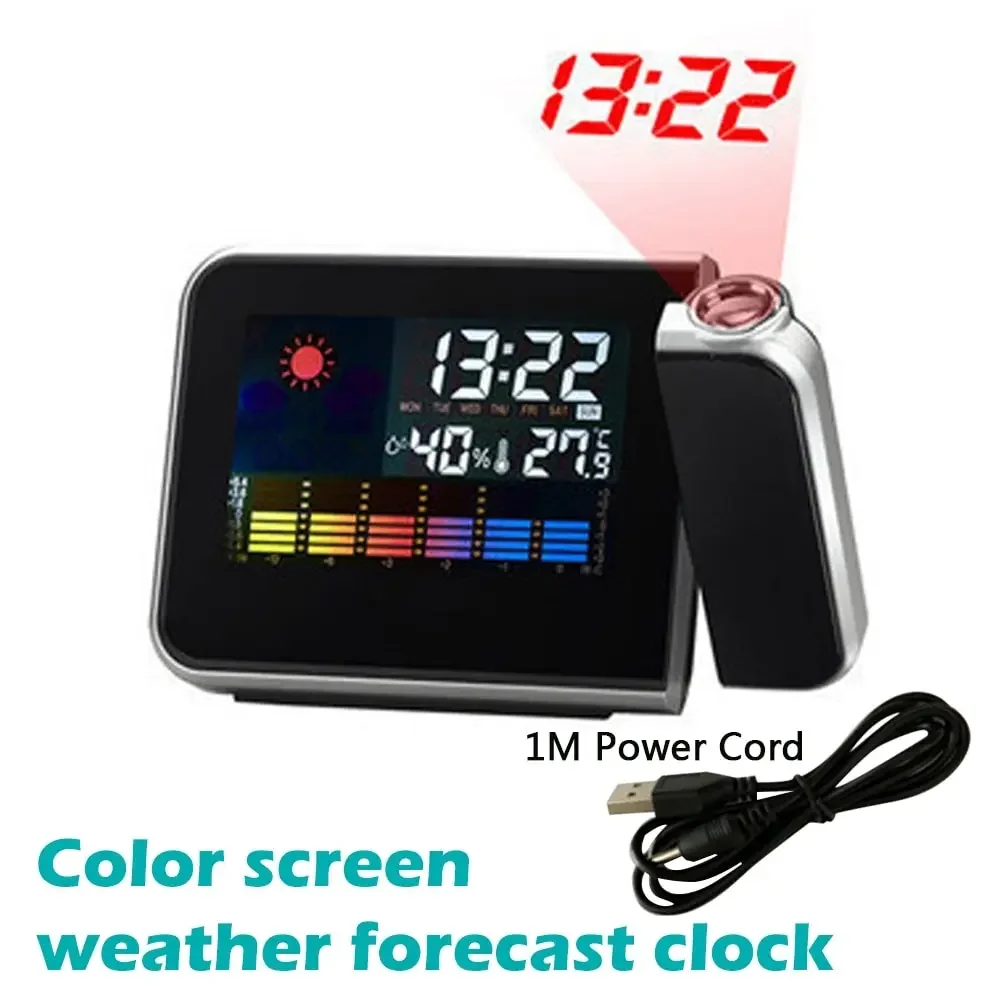 LED Digital Projection Alarm Clock Temperature Thermometer Desk Time Date Display Projector Calendar USB Charger Table Led Clock 
LED Digital Projection Alarm Clock Temperature Thermometer Desk Time Date Display Projector Calendar USB Charger Table Led Clock