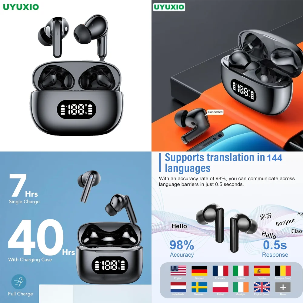 Hot-selling AI Language Translation Headphones Wireless Bt 5.4 Real Time Earbuds with 144 Online Languages Earphone for Travel
Hot-selling AI Language Translation Headphones Wireless Bt 5.4 Real Time Earbuds with 144 Online Languages Earphone for Travel