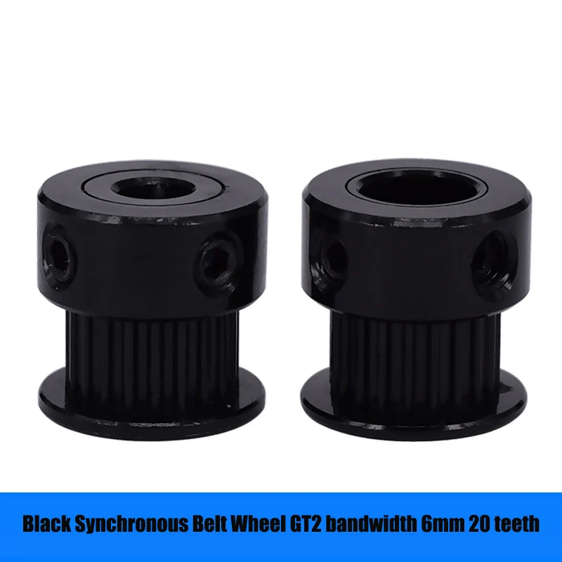 P20-2GT-6-P5 Black Synchronous Belt Wheel GT2 Bandwidth 6mm 20 Teeth Bore 5mm For 3D Printer Accessories
P20-2GT-6-P5 Black Synchronous Belt Wheel GT2 Bandwidth 6mm 20 Teeth Bore 5mm For 3D Printer Accessories