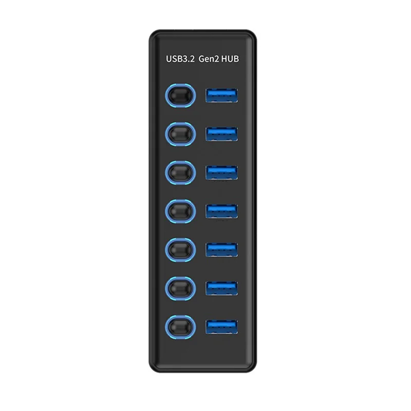 Надежный 7-портовый концентратор USB3.2 Gen2, концентратор USB 3.0 10 Гбит/с с индивидуальным переключателем, светодиодный индикатор управления с адаптером питания, вилка стандарта США
Надежный 7-портовый концентратор USB3.2 Gen2, концентратор USB 3.0 10 Гбит/с с индивидуальным переключателем, светодиодный индикатор управления с адаптером питания, вилка стандарта США