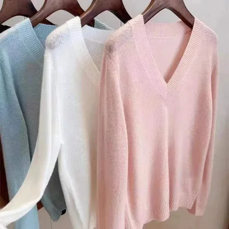 Korean Early Autumn Knitted Sweaters for Women Embroidered Loose Casual Letter Pullovers Harajuku Cashmere Knit Base Jumpers
Korean Early Autumn Knitted Sweaters for Women Embroidered Loose Casual Letter Pullovers Harajuku Cashmere Knit Base Jumpers