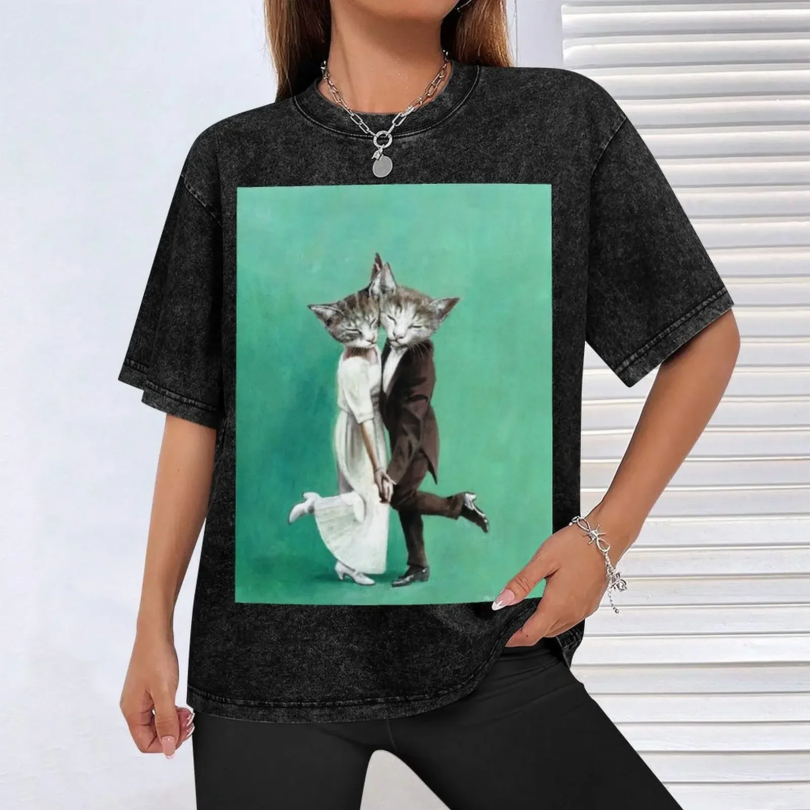 Винтажная футболка с танцующими кошками, топы, милая одежда, винтажная одежда, футболка большого размера, мужские рубашки, футболка с рисунком 
Винтажная футболка с танцующими кошками, топы, милая одежда, винтажная одежда, футболка большого размера, мужские рубашки, футболка с рисунком