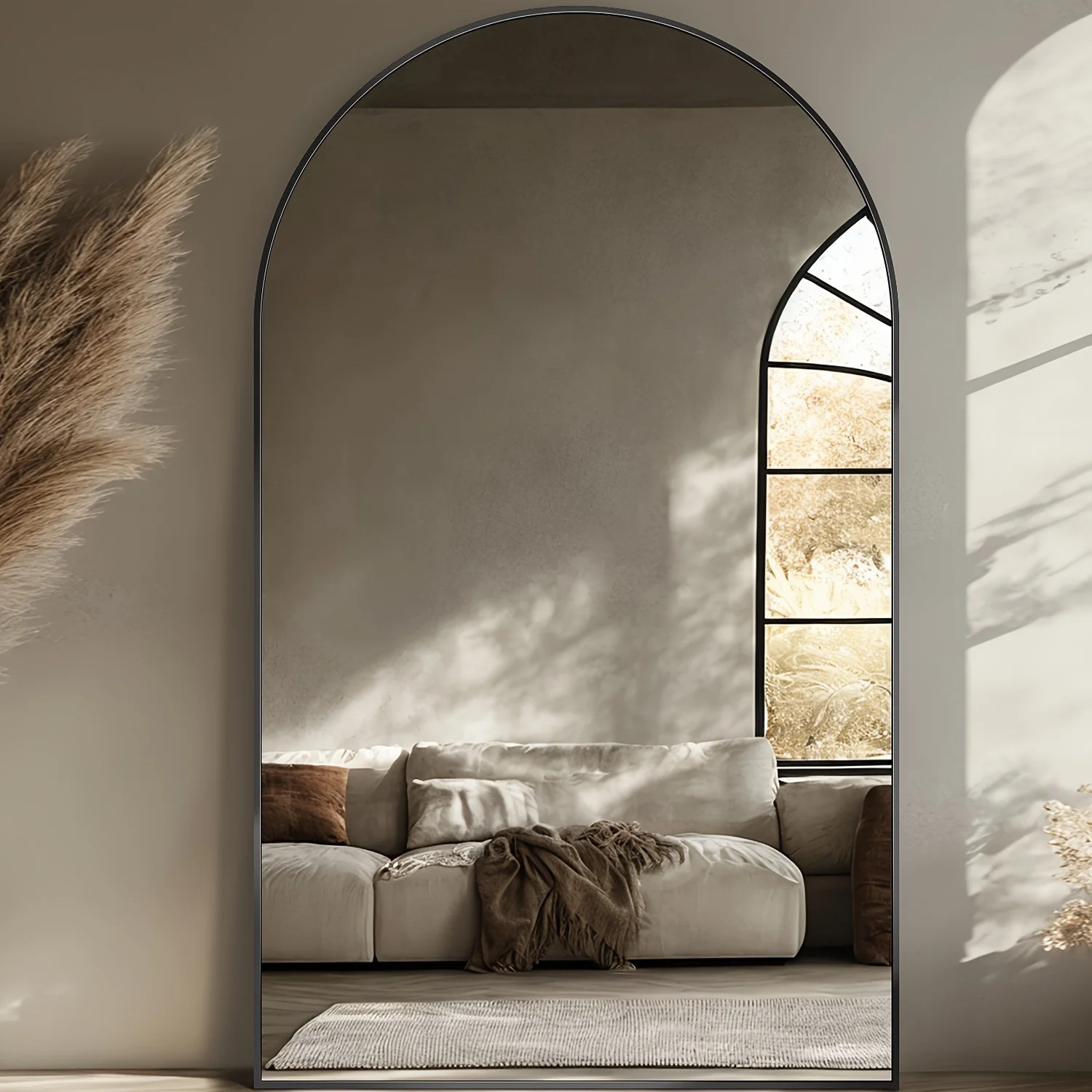 Full Length Mirror, 72"x44" & 76"x44" Oversized Floor Mirror with Stand, Arched Full Body Mirror Standing Leaning Against Wall,
Full Length Mirror, 72"x44" & 76"x44" Oversized Floor Mirror with Stand, Arched Full Body Mirror Standing Leaning Against Wall,