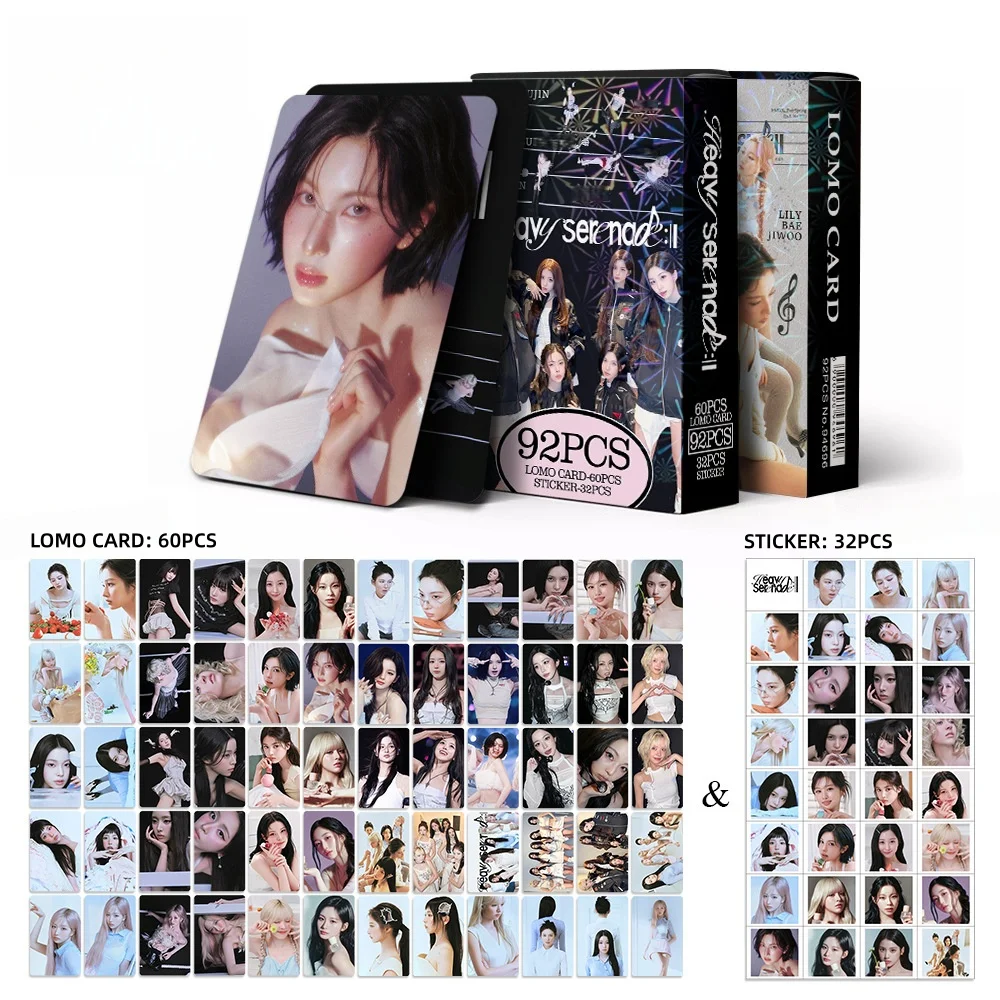 92pcs/set Girl Group NMI Lomo Card and Stickers HeavySerenade High Quality Album Double sided Collection Photo Cards Fan Gifts
92pcs/set Girl Group NMI Lomo Card and Stickers HeavySerenade High Quality Album Double sided Collection Photo Cards Fan Gifts